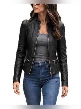 NWT. VTG Baccini Moto Jacket. Size Petite M.